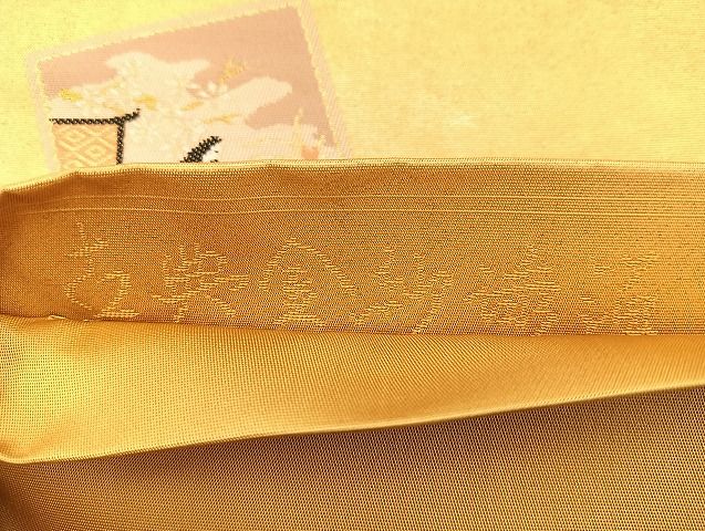 平和屋着物◎六通柄袋帯 古典金紗繍箔 引箔 逸品 BAAK6150cm