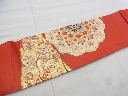 平和屋着物◎アンティーク 大正ロマン 九寸名古屋帯 正倉院 金糸 逸品 BAAK0182if