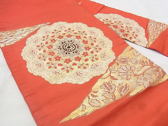 平和屋着物◎アンティーク 大正ロマン 九寸名古屋帯 正倉院 金糸 逸品 BAAK0182if