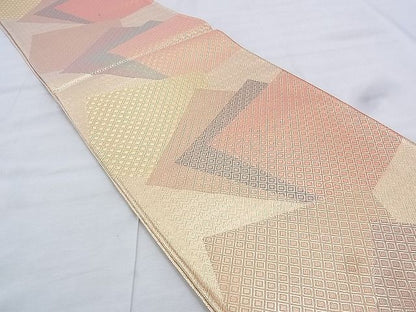 平和屋着物◎佐賀錦 六通柄袋帯 色紙重ね 金糸 逸品 BAAK0411if
