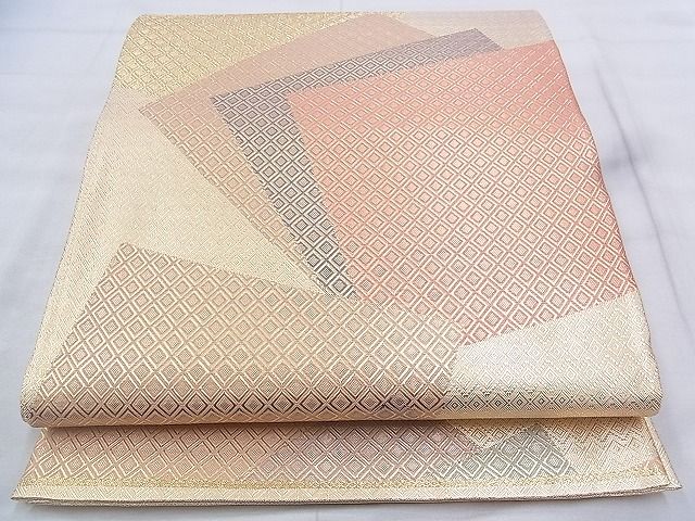 平和屋着物◎佐賀錦 六通柄袋帯 色紙重ね 金糸 逸品 BAAK0411if