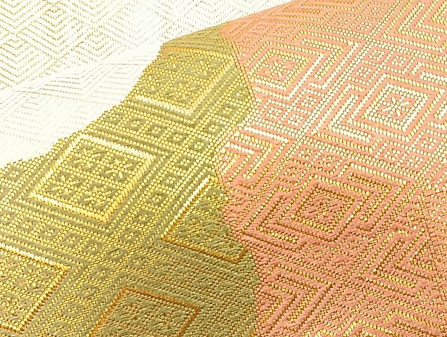 平和屋着物◎佐賀錦　両面六通柄袋帯　道長文様　金糸　逸品　BAAK0467if