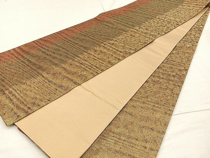 平和屋着物◎全通柄袋帯 間道 金糸 逸品 BAAK0486if