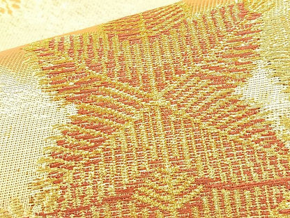 平和屋着物◎六通柄袋帯 エ霞若松葉文 金糸 逸品 BAAK0485if
