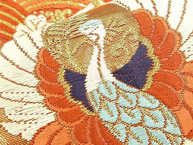 平和屋着物◎六通柄袋帯 唐織 格天井花丸文 金糸 逸品 BAAK3522if