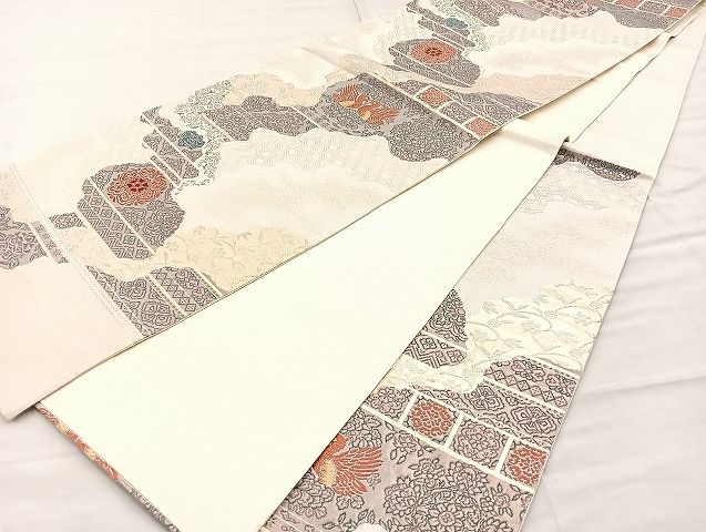 平和屋着物◎六通柄袋帯 道長正倉院文 金糸 逸品 BAAK3519if
