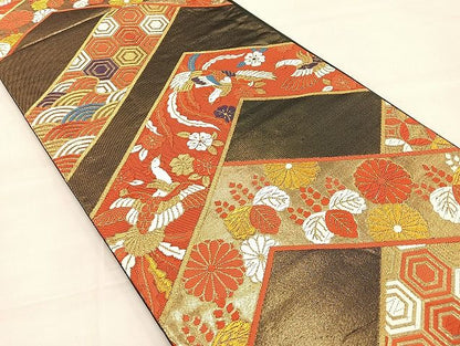 平和屋着物◎六通柄袋帯 唐織 鳳凰菊桐文 金糸 逸品 BAAK3549if