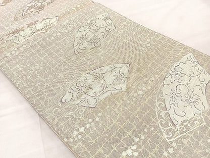 平和屋着物◎六通太鼓柄袋帯 地紙箔散らし 金糸 逸品 BAAK3550if
