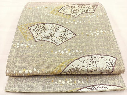 平和屋着物◎六通太鼓柄袋帯 地紙箔散らし 金糸 逸品 BAAK3550if
