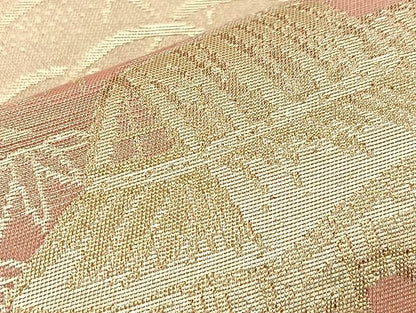 平和屋着物◎六通柄袋帯 扇面御所解文 金糸 逸品 BAAK4717if