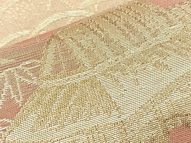 平和屋着物◎六通柄袋帯 扇面御所解文 金糸 逸品 BAAK4717if