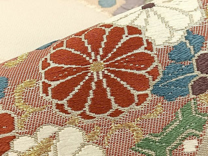 平和屋着物◎六通柄袋帯 唐織 笹の葉吉祥文 金糸 逸品 BAAK4705if