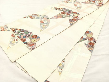平和屋着物◎六通柄袋帯 唐織 笹の葉吉祥文 金糸 逸品 BAAK4705if