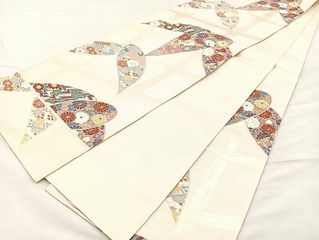 平和屋着物◎六通柄袋帯 唐織 笹の葉吉祥文 金糸 逸品 BAAK4705if