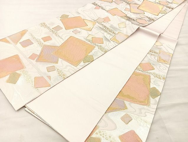 平和屋着物◎六通柄袋帯 色紙流し 金銀糸 逸品 BAAK4732if