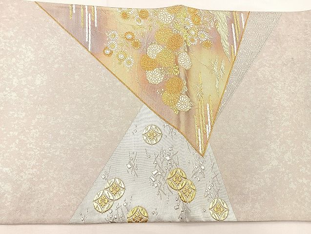 平和屋着物◎太鼓柄袋帯 有職秋草文 金銀糸 逸品 BAAK4741if