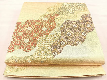 平和屋着物◎西陣 六通柄袋帯 唐織 道長有職文 金糸 逸品 BAAK4733if