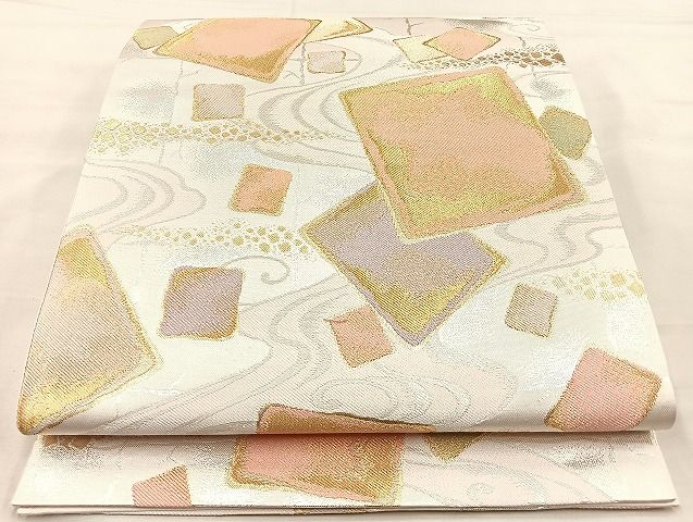 平和屋着物◎六通柄袋帯 色紙流し 金銀糸 逸品 BAAK4732if