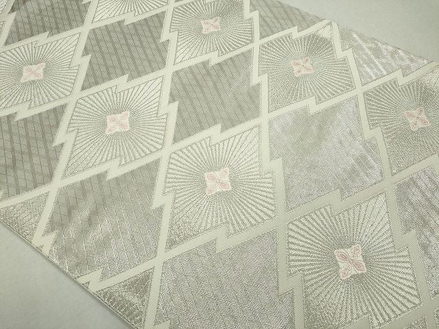 平和屋着物◎六通柄袋帯 松皮菱舞花文 銀糸 逸品 CAAI1296ku