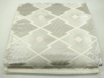 平和屋着物◎六通柄袋帯 松皮菱舞花文 銀糸 逸品 CAAI1296ku