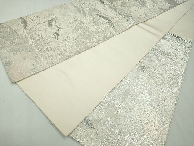 平和屋着物◎六通柄袋帯 飛翔錦 銀糸 逸品 CAAI3639ku