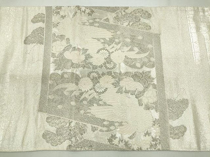 平和屋着物◎六通太鼓柄袋帯 唐織 王朝屏風小袖文様 プラチナ箔 逸品 CAAI3632ku