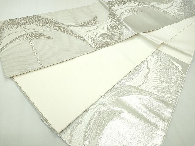 平和屋着物◎六通柄袋帯 唐織 吉祥文 銀糸 逸品 CAAI3643ku