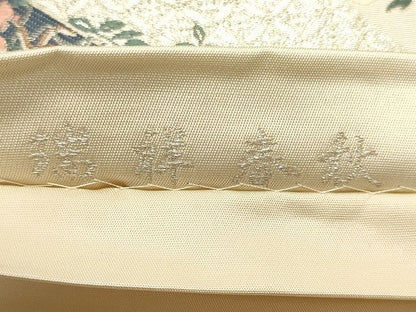 平和屋着物◎六通柄袋帯 瑞祥春秋 銀糸 逸品 CAAI0248oy