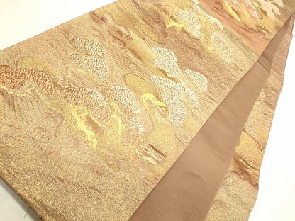 平和屋着物◎六通柄袋帯 松島流水文 金糸 逸品 CAAI0330oy