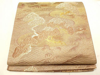 平和屋着物◎六通柄袋帯 松島流水文 金糸 逸品 CAAI0330oy