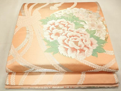 平和屋着物◎六通柄袋帯 草花丸文 金糸 逸品 CAAI0320oy