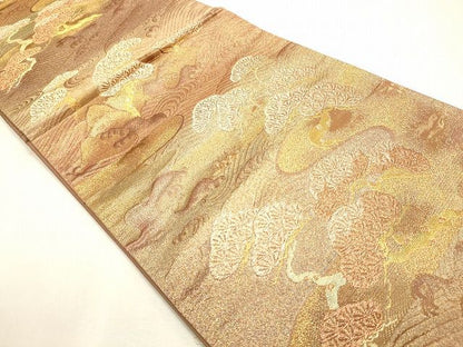 平和屋着物◎六通柄袋帯 松島流水文 金糸 逸品 CAAI0330oy