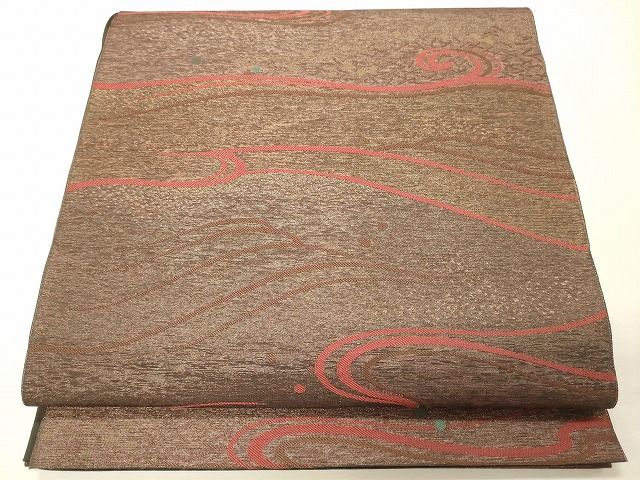 平和屋着物◎六通柄袋帯 流水文 金糸 逸品 CAAI0301oy
