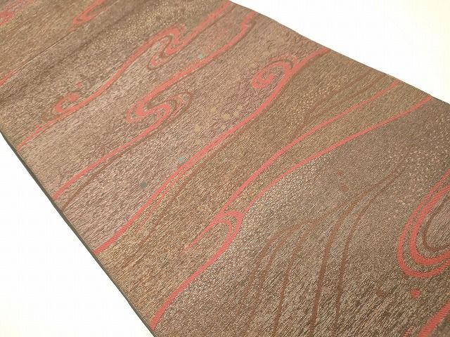 平和屋着物◎六通柄袋帯 流水文 金糸 逸品 CAAI0301oy