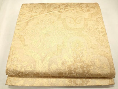 平和屋着物◎六通柄袋帯 吉祥花文 金糸 逸品 CAAI0380oy