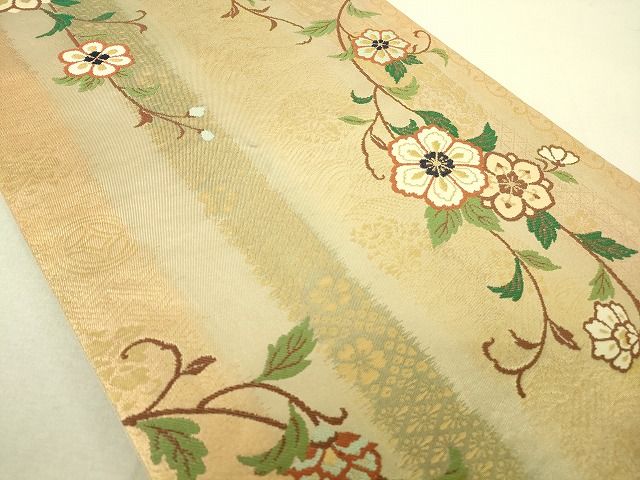 平和屋着物◎六通柄袋帯 花間道 金糸 逸品 DAAJ4036re