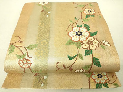 平和屋着物◎六通柄袋帯 花間道 金糸 逸品 DAAJ4036re