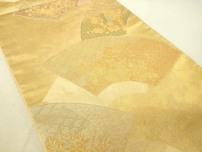 平和屋着物◎六通柄袋帯 地紙花文 金糸 引箔 逸品 DAAJ4035re