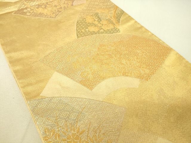 平和屋着物◎六通柄袋帯 地紙花文 金糸 引箔 逸品 DAAJ4035re