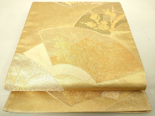 平和屋着物◎六通柄袋帯 地紙花文 金糸 引箔 逸品 DAAJ4035re