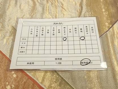 平和屋着物◎六通柄袋帯 裂取カスミ文 金銀糸 逸品 CAAH7338dy