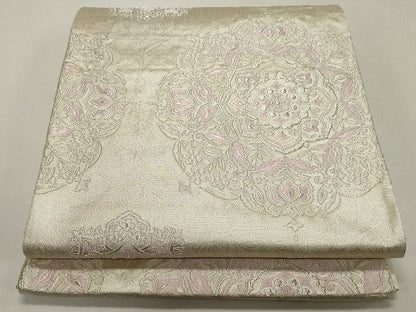 平和屋着物◎六通柄袋帯 正倉院花文 銀糸 逸品 CAAH7324dy