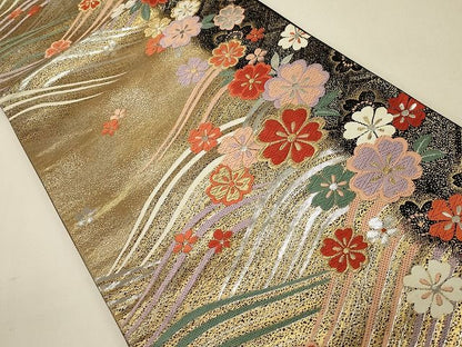 平和屋着物◎六通柄袋帯 唐織 流水花文 金銀糸 逸品 CAAH7339dy