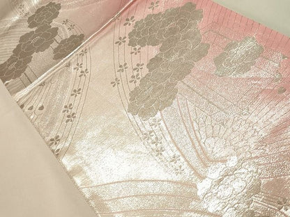 平和屋着物◎両面　全通柄袋帯　貝桶花文　銀糸　逸品　CAAH7369dy