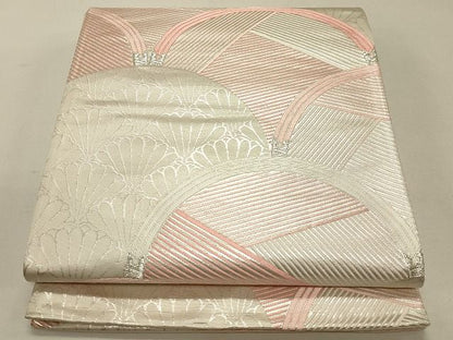 平和屋着物◎六通柄袋帯 唐織 青海波 銀糸 逸品 未使用 CAAH7341dy