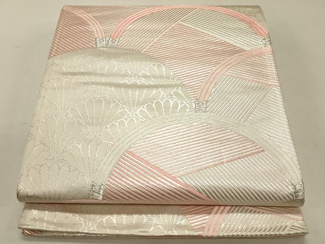 平和屋着物◎六通柄袋帯 唐織 青海波 銀糸 逸品 未使用 CAAH7341dy