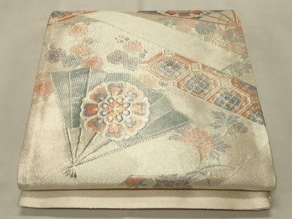 平和屋着物◎西陣 本箔佐賀錦 六通柄袋帯 献花扇文様 金糸 逸品 CAAH7368dy