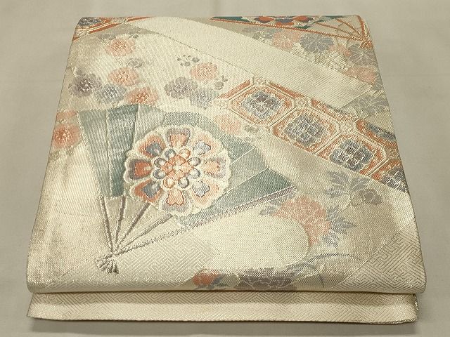 平和屋着物◎西陣 本箔佐賀錦 六通柄袋帯 献花扇文様 金糸 逸品 CAAH7368dy