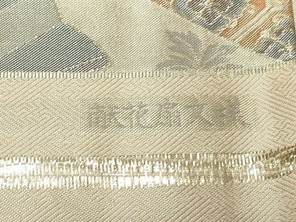 平和屋着物◎西陣 本箔佐賀錦 六通柄袋帯 献花扇文様 金糸 逸品 CAAH7368dy