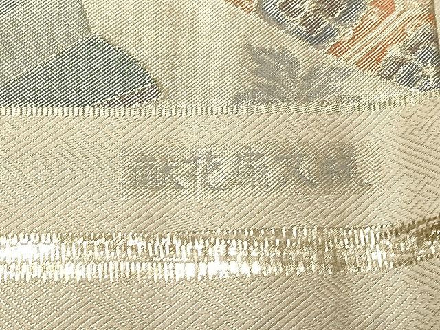 平和屋着物◎西陣 本箔佐賀錦 六通柄袋帯 献花扇文様 金糸 逸品 CAAH7368dy